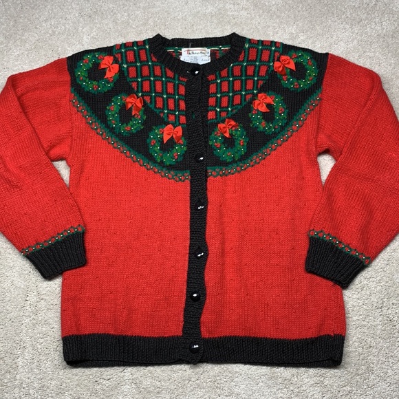 Ugly Christmas Sweater Sweaters Vintage Ugly Christmas Sweater Red